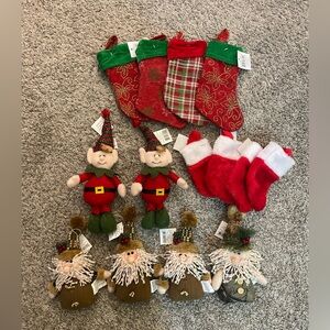 Christmas Lot Including Ornaments and Stockings